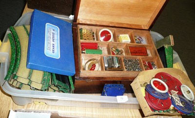 Lot 72 - Mixed Meccano, including a boxed set of Gears Outfit 'A', clockwork motor, pieces in blue...