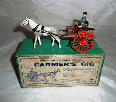 Lot 78 - A Boxed Britains 'Home Farm Series' Lead Farmers Gig No.20F, with dapple grey horse, brown and...