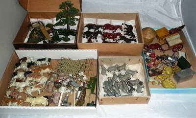 Lot 82 - A Collection of Britains Hollowcast Lead Farming Figures and Accessories, including The Village...