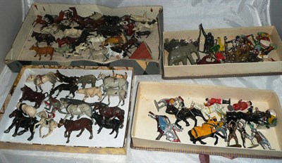 Lot 88 - A Collection of Britains, Timpo and Other Hollowcast Lead Figures, including zoo animals, farm...