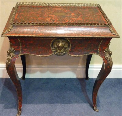 Lot 1448 - A Louis XV Style  Ebonised, Red Tortoiseshell and Brass Inlaid Plant Table, Late 19th Century...