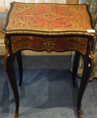 Lot 1449 - A Louis XV Style Ebonised, Red Tortoiseshell and Brass Inlaid Poudreuse, late 19th century, the...