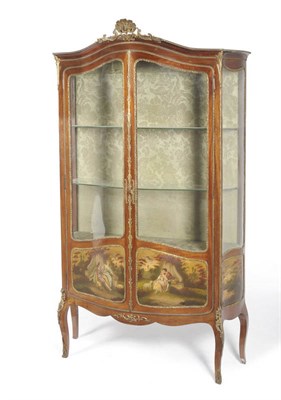 Lot 1452 - A Louis XV Style Mahogany and Gilt Mounted Display Cabinet, circa 1880, the domed top...