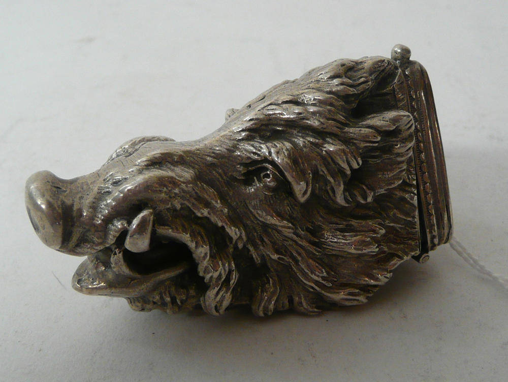Lot 276 - A Fine Cast Silver Vesta Case in the Form of