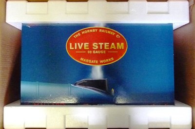 Lot 27 - A Boxed Hornby 'OO' Gauge Live Steam 'Mallard' Train Set, containing locomotive and tender,...