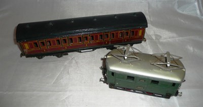 Lot 44 - A Bucherer 'O' Gauge Clockwork 0-4-0 'Buco' No.212 Pantograph Locomotive, in Swiss green livery...