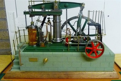 Lot 55 - A Fine Live Steam Model of a Single Cylinder Beam Engine by T. Richmond, Sunderland 1972, with...
