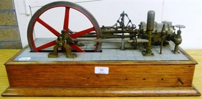 Lot 56 - A Live Steam Model of a Single Cylinder Mill Engine, in brass and steel, with large red spoked...