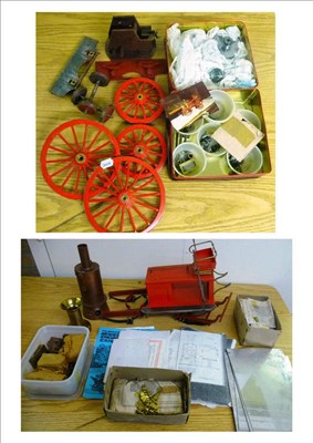 Lot 60 - A Partially Constructed Live Steam Model of a Shand Mason Fire Engine, with blue prints and...