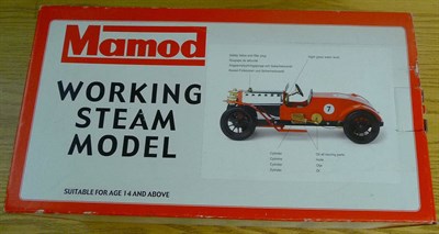Lot 66 - A Boxed Mamod Live Steam Le Mans Racer LM1R, in red, racing number 7, with inner card packing...