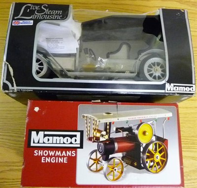 Lot 68 - Two Boxed Mamod Live Steam Vehicles - Steam Limousine SA1L in grey and black and Showmans...