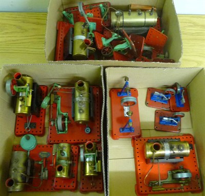 Lot 69 - A Collection of Unboxed Mamod Stationary Steam Engines and Accessories, in three boxes