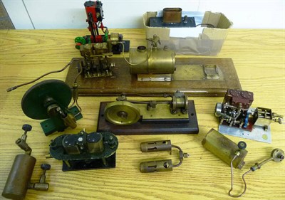 Lot 79 - Seven Stationary Steam Engines, including a Stuart S.T. engine, a twin cylinder marine plant,...