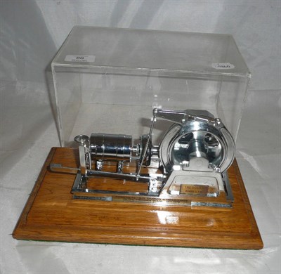 Lot 86 - A Chromium Plated Presentation Hot Air Engine by Tredomen Engineers, inset with brass plaque...