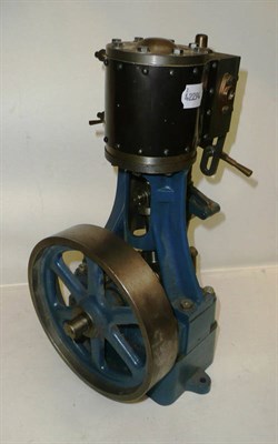 Lot 95 - A Large Stuart No.5A Single Cylinder Vertical Engine, the cast iron body painted blue, with...