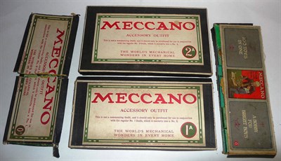 Lot 117 - Four Early Boxed Meccano Accessory Outfits, comprising No's 0, 0A, 1A & 2A, in nickel silver