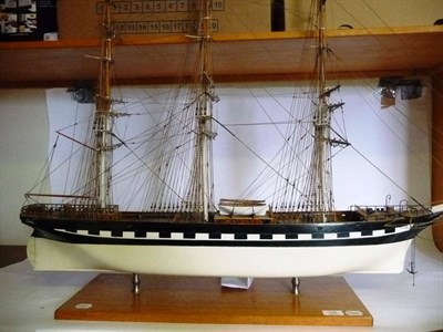 Lot 126 - A Well Constructed Scratch Built Wooden Model of the Triple Masted Ship 'Coriolanus', built by John