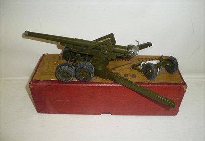 Lot 128 - A Boxed Britains 155mm Field Gun No.2064, with some missiles and instruction leaflet, in red...