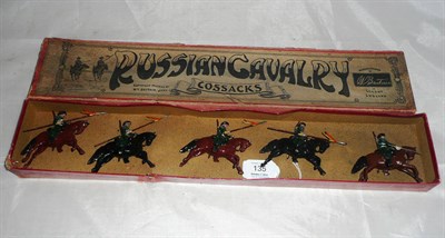 Lot 135 - A Boxed Pre War Set of Britains Hollowcast Lead 'Russian Cavalry (Cossacks)' No.136, containing...