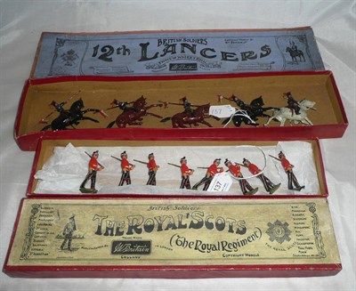 Lot 137 - Two Boxed Pre War Sets of Britains Hollowcast Lead Soldiers:- 'Prince of Wales Royal 12th Lancers'