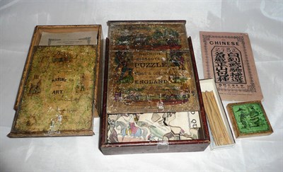 Lot 145 - Four Boxed 19th Century Games:-  Instructive Dissected Puzzle of Kings & Queens of England by...