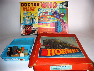 Lot 153 - Mixed Toys, comprising a boxed Chad Valley Doctor Who Give a Show Projector, four diecast...