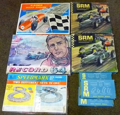 Lot 173 - Five Boxed Slot Car Racing Sets - Kader Road Racing, Jouef Record 64, Marx Speedmarx and two...