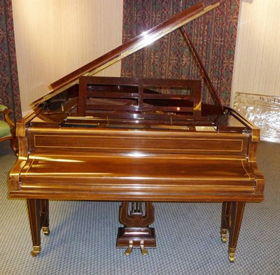 Lot 1491 - Schiedmayer, circa 1900: A 5ft 6in Grand Piano, in a painted and boxwood strung case, raised on...