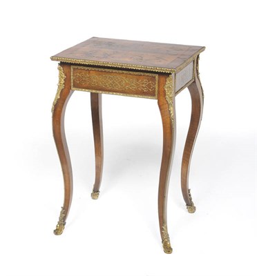 Lot 1505 - A French Louis XV Style Walnut, Marquetry and Brass Inlaid Side Table, late 19th century, the...