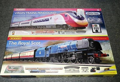 Lot 9 - Two Boxed Hornby 'OO' Gauge Electric Train Sets - The Royal Scot R1094 and Virgin Trains...