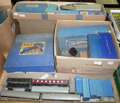 Lot 37 - A Collection of Hornby Dublo 3-Rail Trains and Accessories, both boxed and unboxed, including...