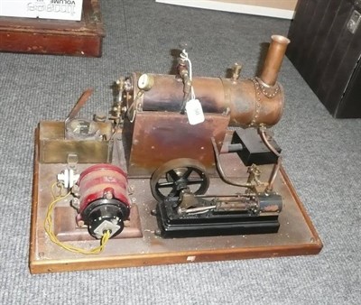 Lot 50 - A Large Stationary Steam Plant, comprising a Stuart single cylinder S50 mill engine, a...