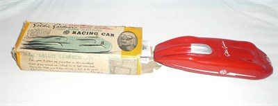 Lot 60 - A Boxed Minimodels 'Eddie Gardners' Clockwork Tinplate MG Racing Car, in red, with keyless...