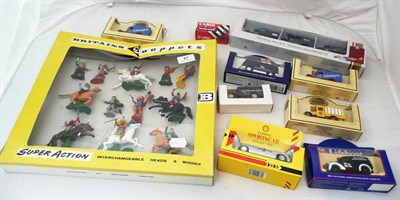 Lot 87 - A Boxed Set of Britains Swoppets Super Action Cowboys and Indians No.7625, containing twelve...