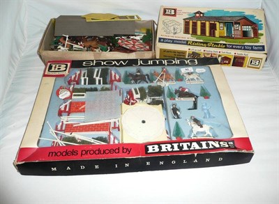 Lot 92 - A Boxed Britains Plastic Show Jumping Set No.7594, containing horses, fences etc; A Boxed...
