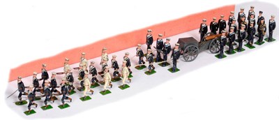 Lot 96 - Forty Five Britains Hollowcast Lead Royal Navy Figures, including a Landing Party with Gun...