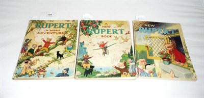 Lot 108 - Three Daily Express Rupert Annuals - 1944, 1945, 1946, all in soft covers (fair condition)