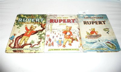 Lot 110 - Three Daily Express Rupert Annuals - 1950, 1951, 1952 (good condiotion)