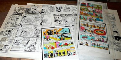 Lot 114 - Twenty Two Sheets of Original Black & White Artwork for Buster and Monster Fun, on paper and...