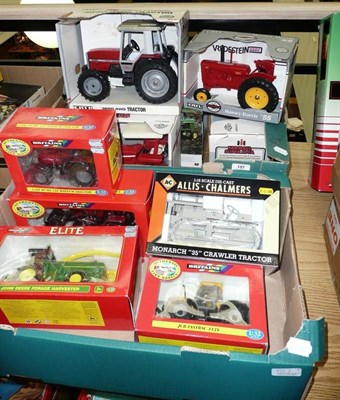 Lot 157 - Ten Boxed Diecast Tractors, comprising four Britains, five Ertl and an Allis Chalmers, in two boxes