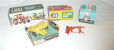 Lot 167 - Four Boxed Britains Farming Vehicles:- Massey-Ferguson Tractor 135, cat.no.9529, in diecast and...