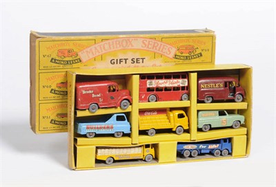 Lot 180 - A Boxed Matchbox Commercial Motor Gift Set G-1, containing eight vehicles, No's 5, 20, 37, 47,...