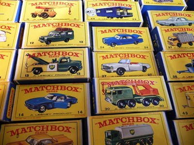 Lot 182 - Forty Nine Boxed Matchbox 1 - 75 Series Vehicles, from the mid to late 1960's, box numbers 1, 2, 3