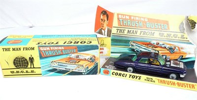 Lot 194 - A Boxed Corgi 'The Man from U.N.C.L.E' Gun Firing Thrush-Buster No.497, in metallic purple,...