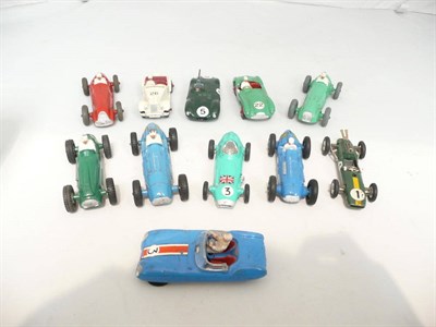 Lot 208 - Eight Dinky Racing and Sports Cars:- Talbot Lago 23K & 23H; Cooper Bristol 233; H.W.M. 235,...