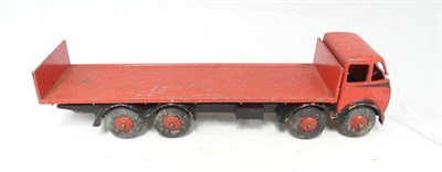 Lot 209 - A Dinky Foden Flat Truck with Tailboard, 1st cab type, circa 1947-48, with red cab and flatbed,...