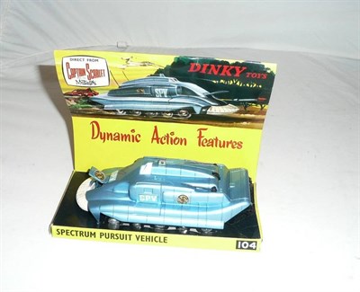 Lot 213 - A Boxed Dinky 'Captain Scarlet' Spectrum Pursuit Vehicle No.104, in metallic blue, with white...