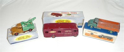 Lot 216 - Three Boxed Dinky Commercial Vehicles:- Horse Box No.981; Breakdown Lorry No.25x; Leyland Comet...