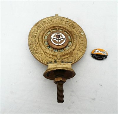 Lot 267 - An Enamelled Brass R.A.C. 'The Bradford Automobile Club' Car Badge, no.B467, by Elkington & Co.Ltd