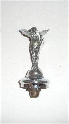 Lot 269 - A Rolls Royce Spirit of Ecstasy Car Mascot, in chrome, housed on a radiator cap, engraved 'C Sykes